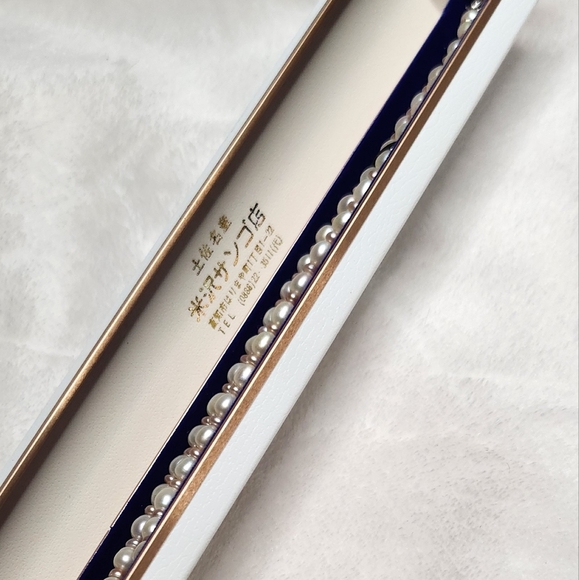 Vintage freshwater pearl necklace 16.4g Japan made silver hardware - Picture 7 of 17